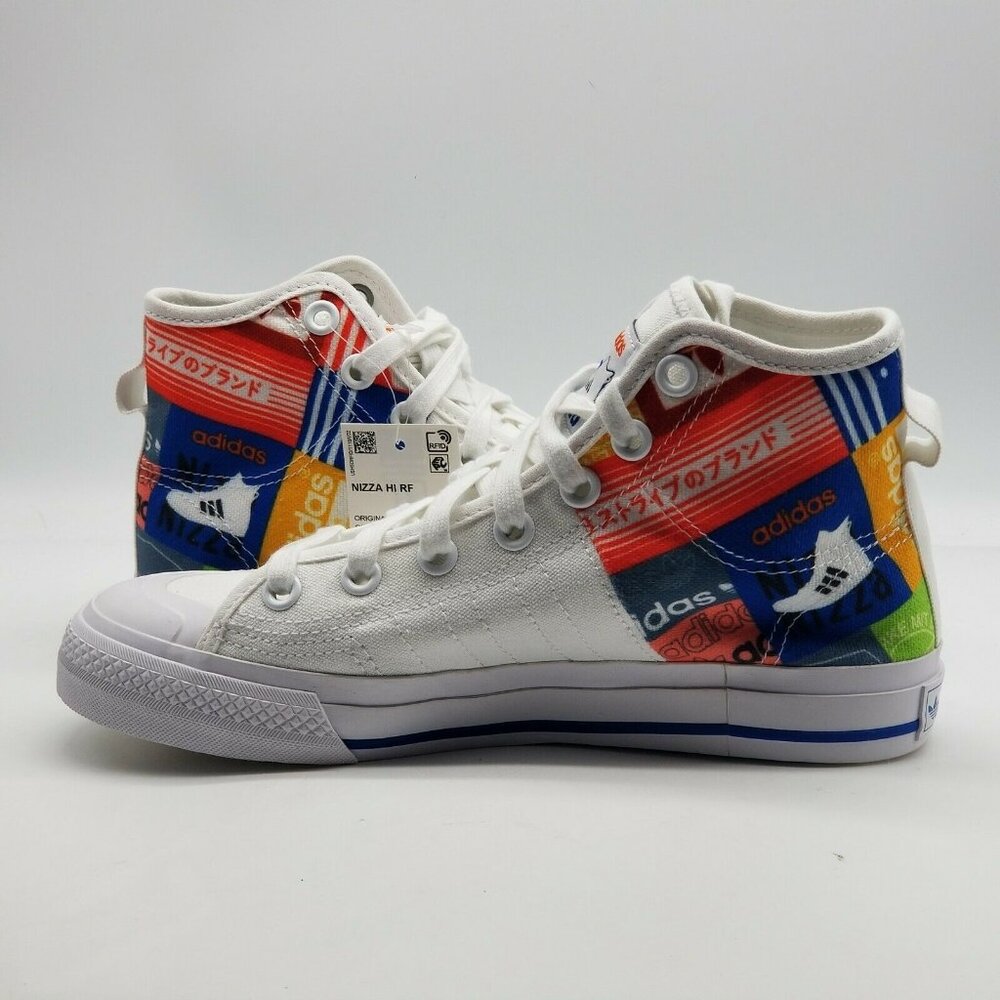 Adidas Originals Nizza Hi RF Mens‎ White Graphic Sneakers Shoes GX2712 Size 5.5 - Picture 3 of 7